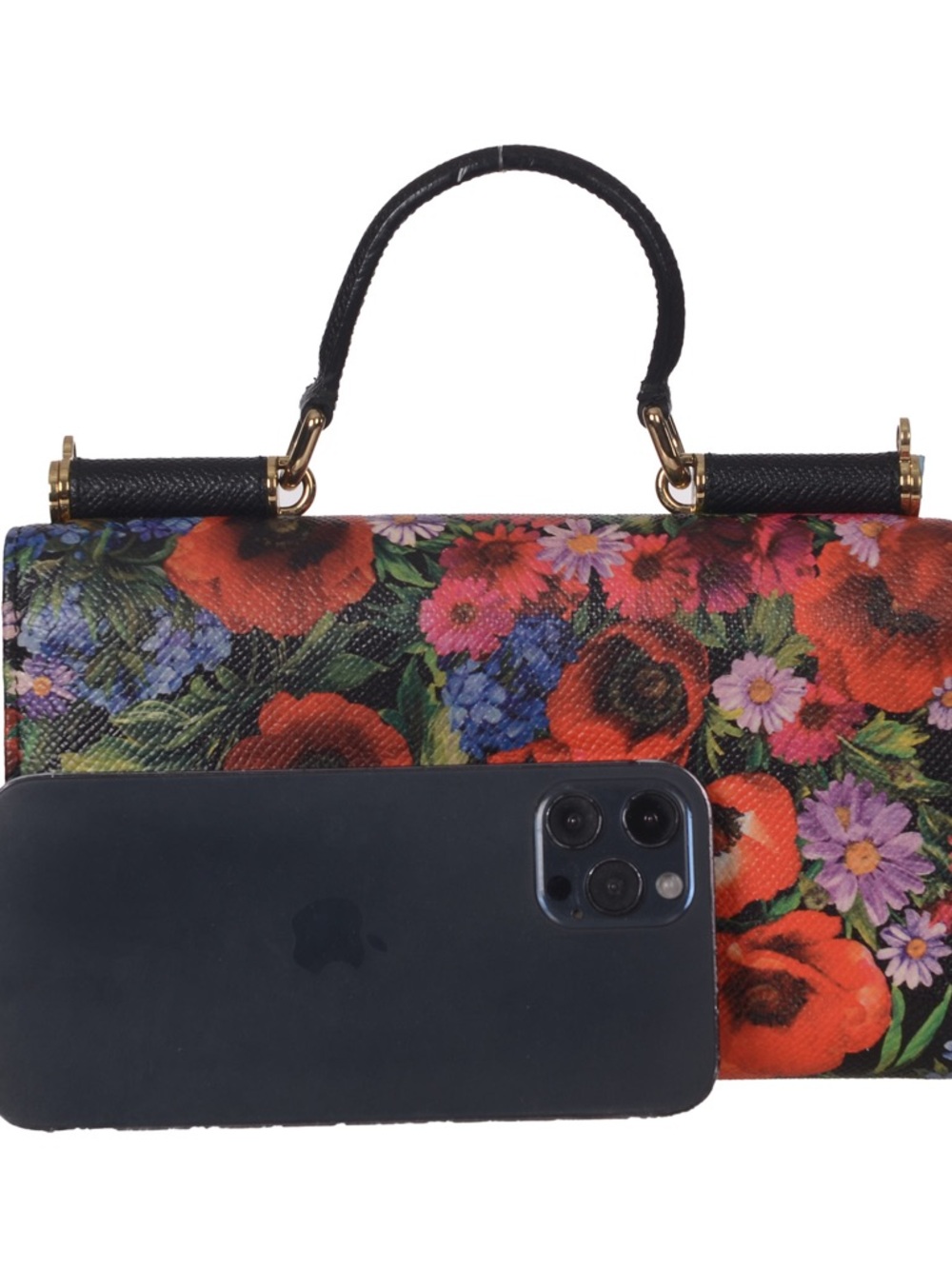 ♥️Dolce & Gabbana Small Floral Print Top-Handle Multicolor Women’s Bag♥️ - Picture 5 of 16